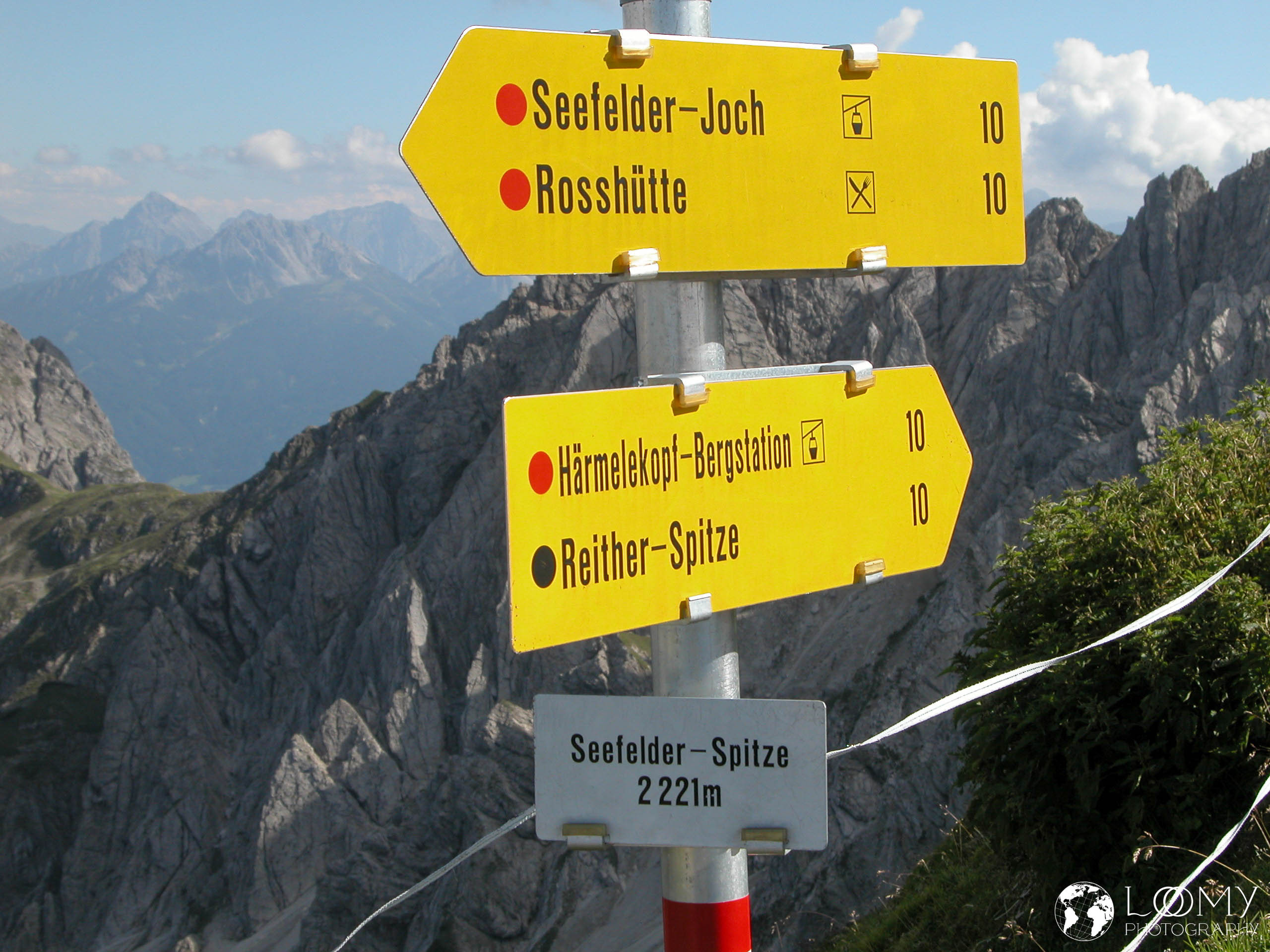 Wegweiser zur Reither-Spitze