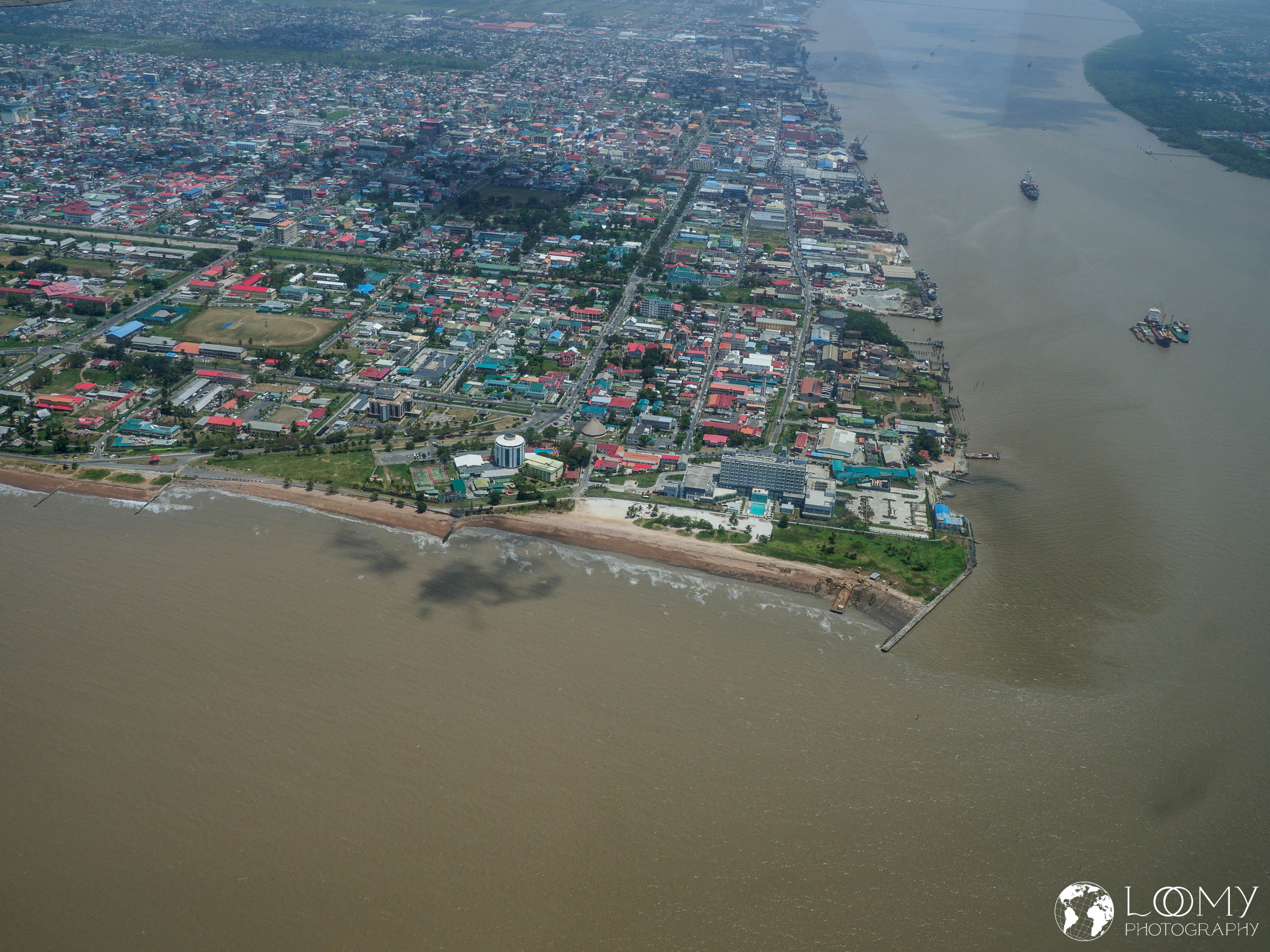 Mündung des Demerara-Flusses in den Atlantik